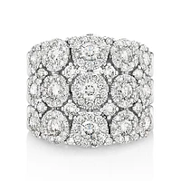 3 Row Bubble Ring with 3.00 Carat TW Diamonds in 14kt White Gold