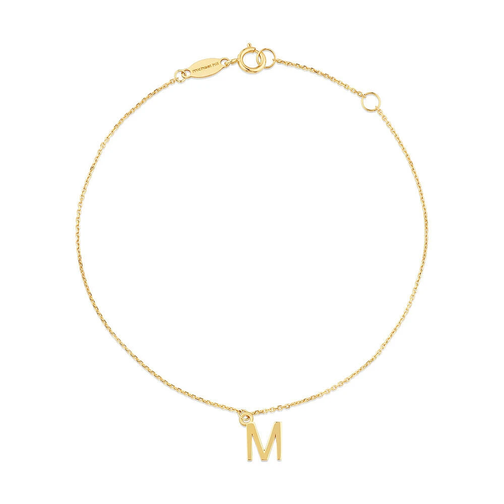 19cm (7.5") C Initial Bracelet in 10kt Yellow Gold