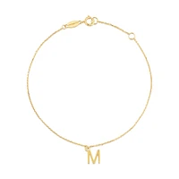 19cm (7.5") C Initial Bracelet in 10kt Yellow Gold