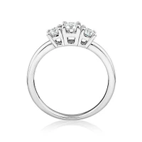 0.50 Carat TW Three Stone Round Brilliant Diamond Engagement Ring in 14kt White Gold