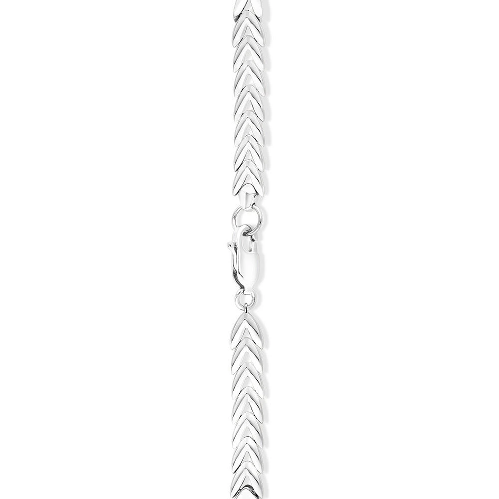 Leaf Link Metal Tennis Bracelet in Sterling Silver