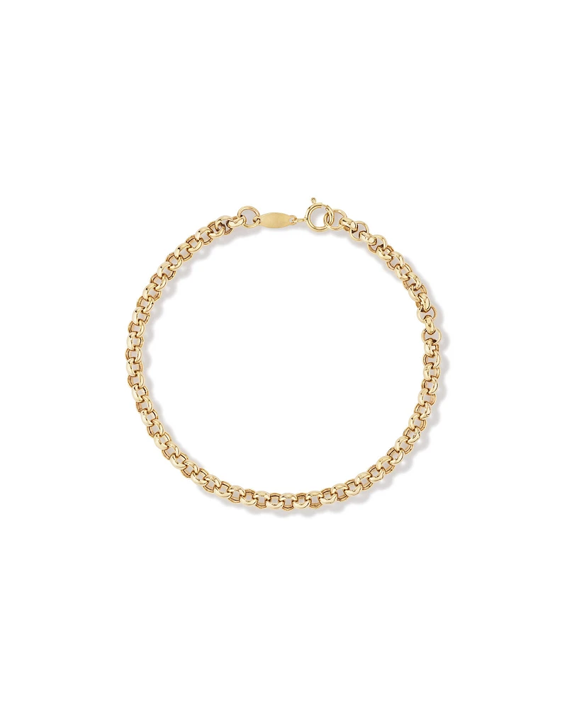 19cm (7.5") 4mm-4.5mm Width Belcher Bracelet in 10kt Yellow Gold