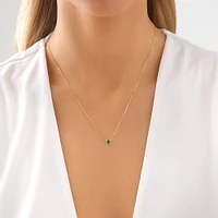 Necklace with Emerald in 10kt Yellow Gold