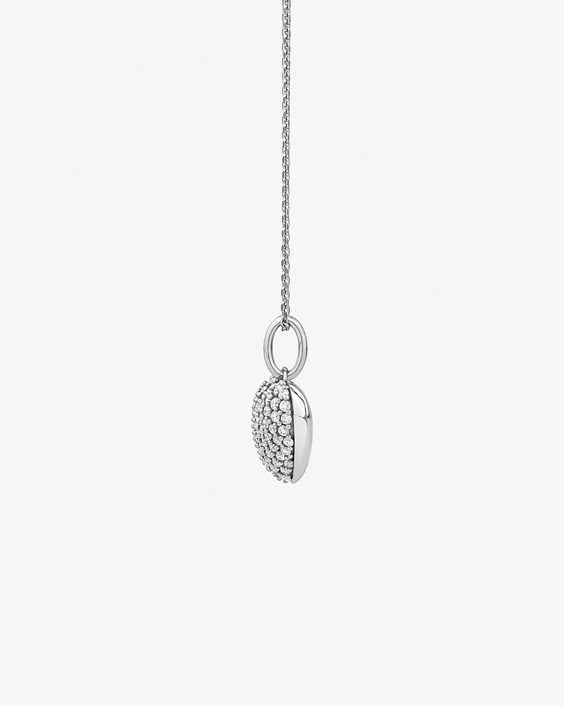 Pave Heart Pendant with 0.39 Carat TW of Diamonds in 10kt White Gold