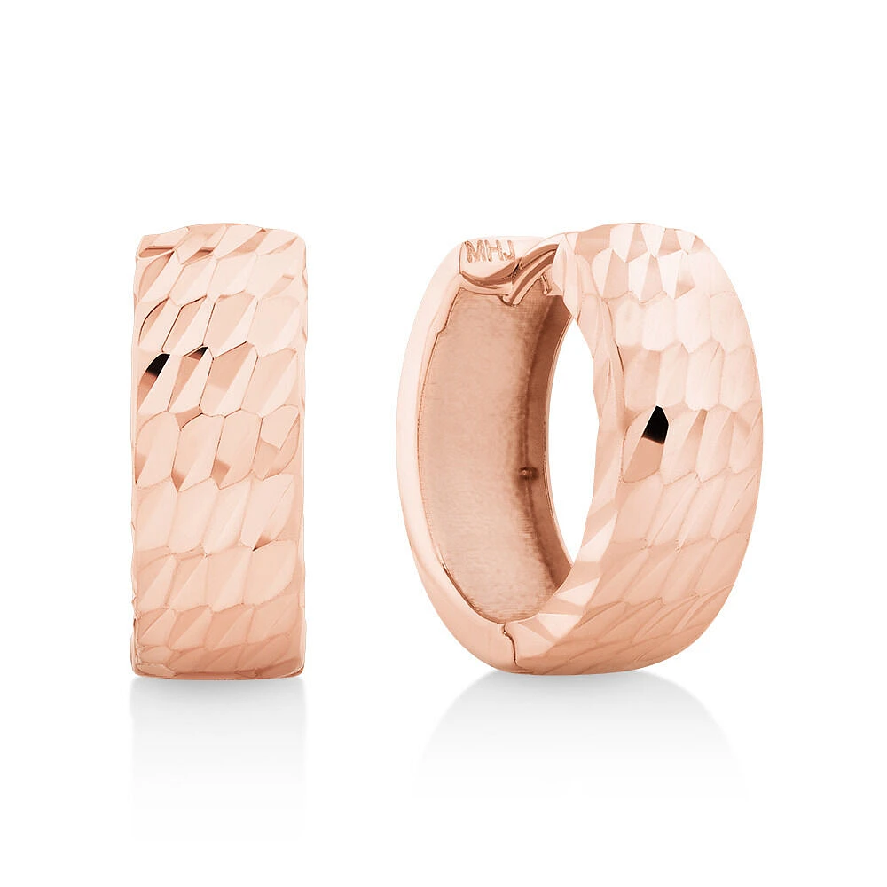 11mm Huggie Earrings in 10kt Rose Gold