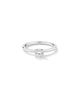 Bague solitaire en diamant canadien rond brillant 0,50 carat poids total en or blanc 18 kt