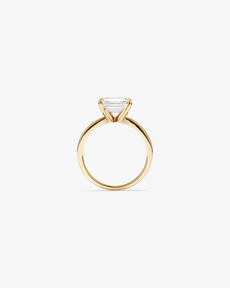 2.00 Carat TW East West Emerald Cut Lab-Grown Diamond Solitaire Engagement Ring in 14kt Yellow Gold