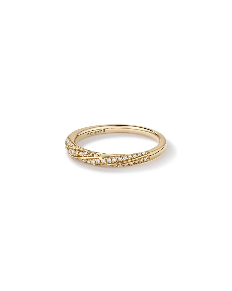 0.15 Carat TW Diamond Twisted Wedding Band in 14kt Yellow Gold