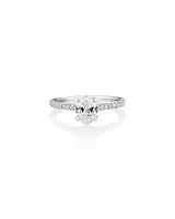 Oval Solitaire Engagement Ring with 1.12kt TW of Diamonds in 14ct White Gold