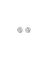 Round Diamond Cluster Stud Earrings in 10kt White Gold