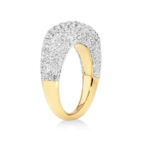 Stardust Ring with 3.14 TW of Diamonds in 14kt Yellow Gold and Rhodium