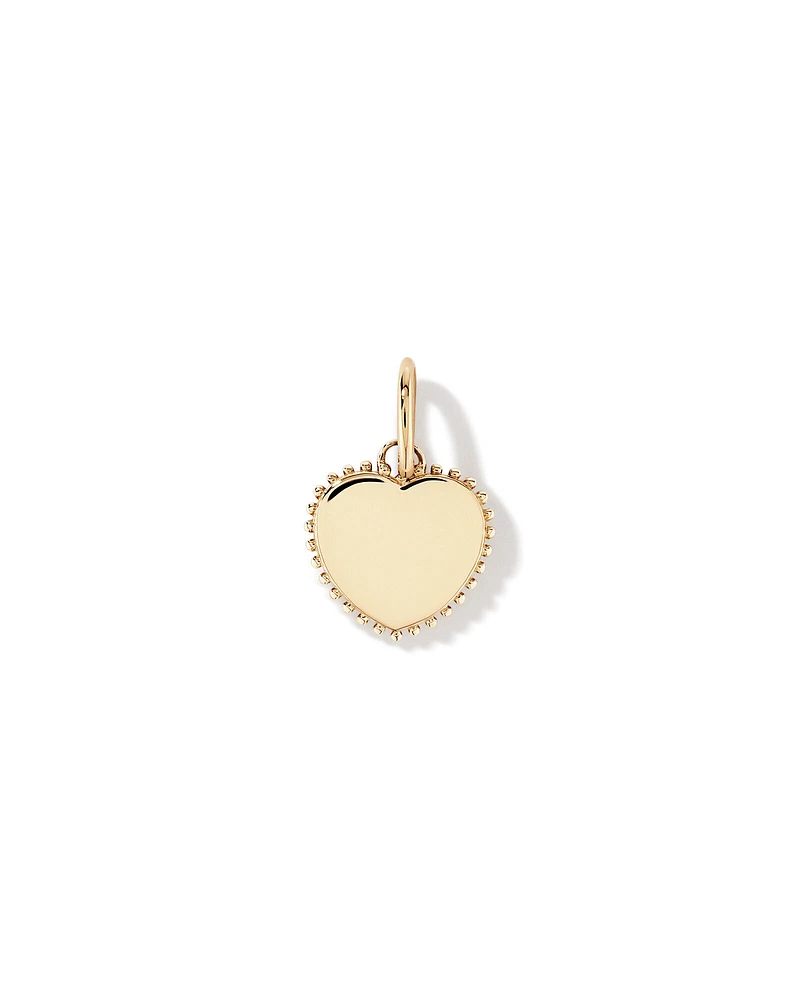 Mother of Pearl Love Heart Pendant in 10kt Yellow Gold