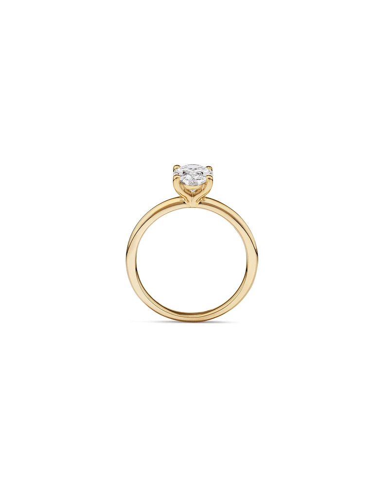 Carat TW Oval Laboratory-Grown Diamond Solitaire Engagement Ring in 14kt White Gold