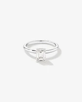 1.25 Carat TW Emerald Cut Laboratory-Grown Diamond Solitaire Engagement Ring In 14kt White Gold