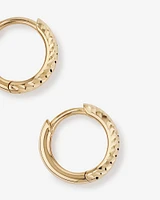 Boucles d'Oreilles Huggie Hoop Diamantées 9mm en Or Jaune 10kt