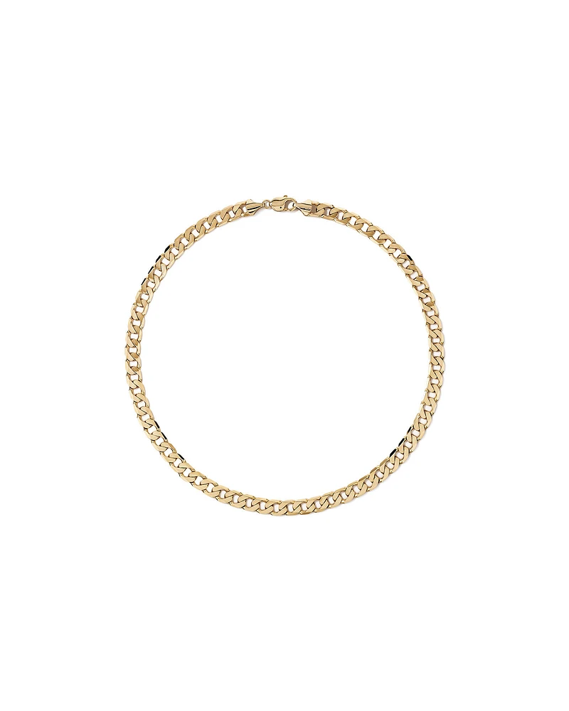 55cm (22") 8.9mm Width Solid Flat Bevelled Curb Chain in 10kt Yellow Gold