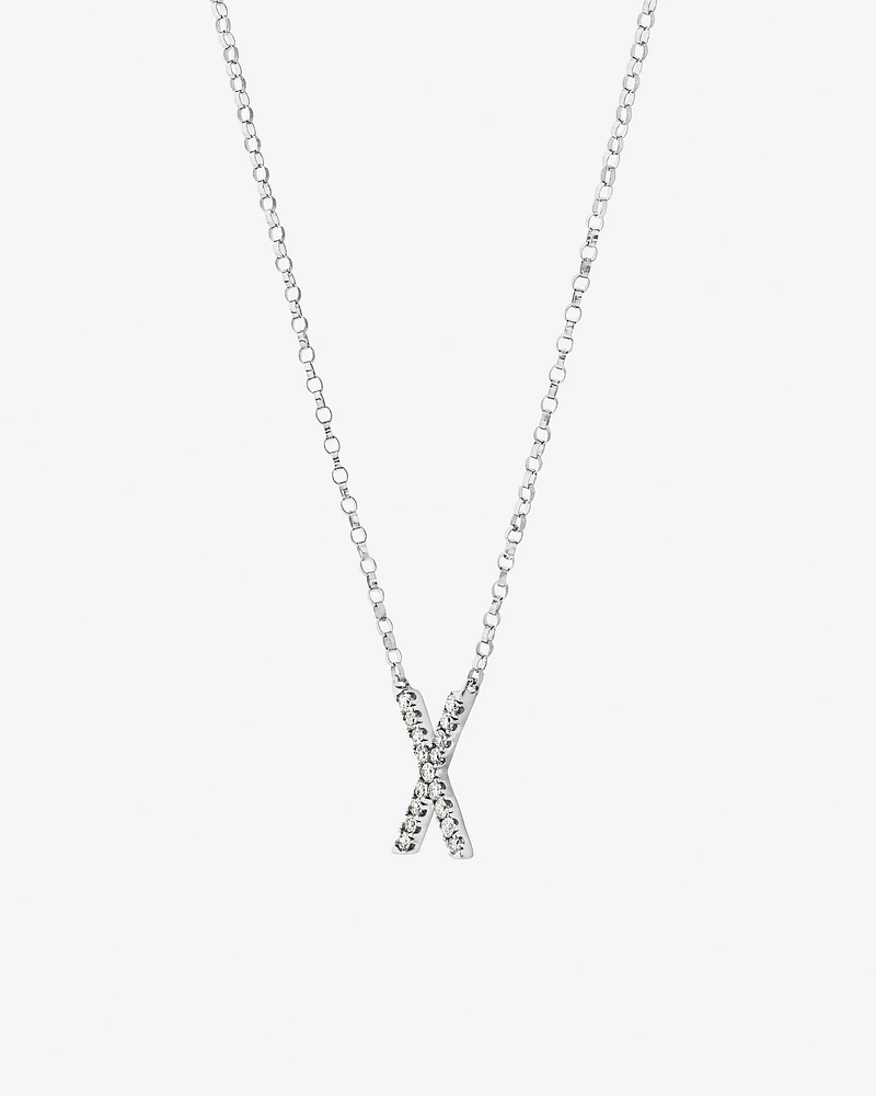 A' Initial necklace with 0.10 Carat TW of Diamonds in 10kt White Gold