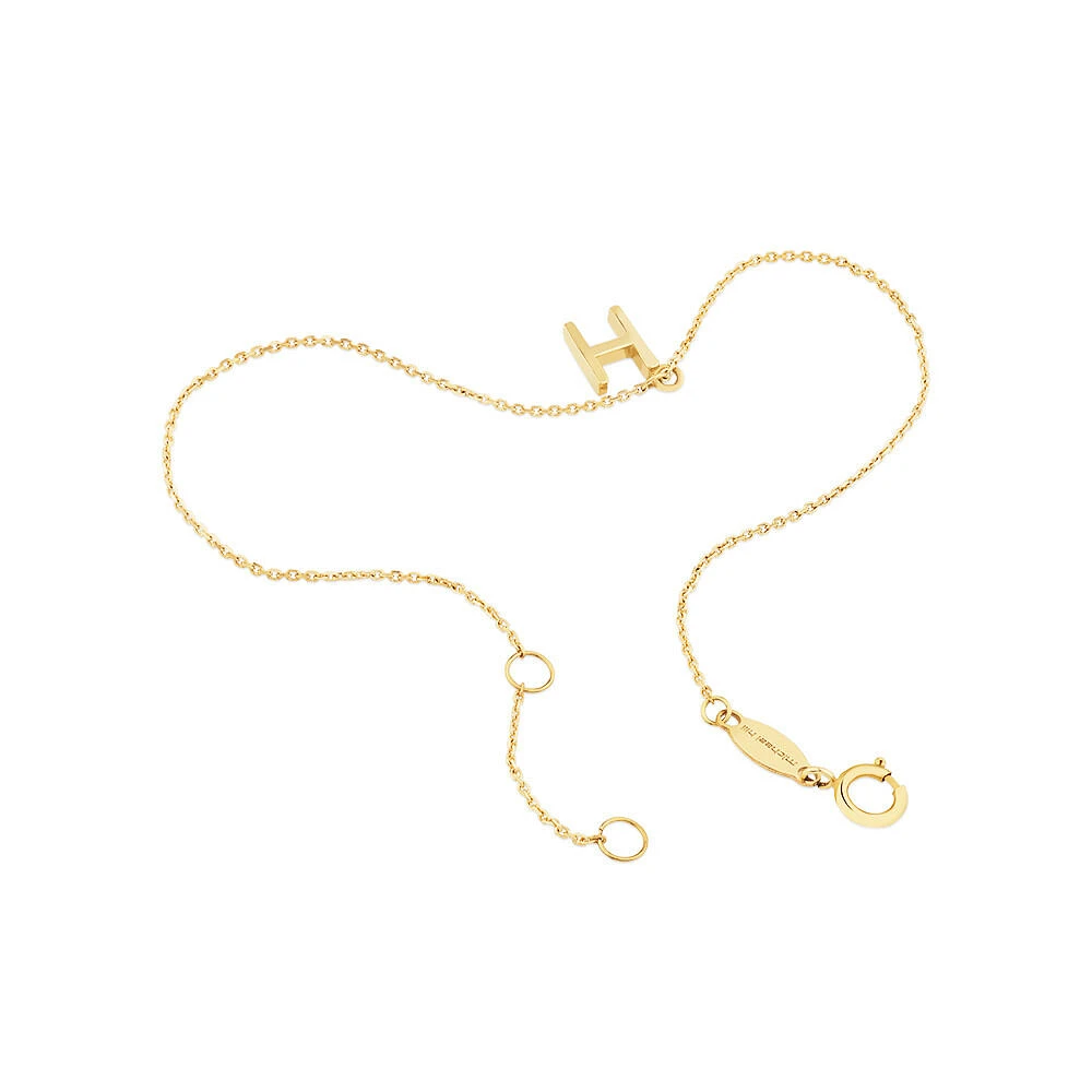 19cm (7.5") C Initial Bracelet in 10kt Yellow Gold