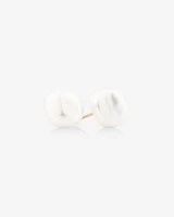 7-8mm Studs with Cultured Freshwater Baroque Pearls in 10kt Yellow Gold