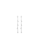 Pear Station Drop Earrings in Sterling Silver