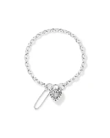 Cubic Zirconia Butterfly Padlock Belcher Bracelet in Sterling Silver