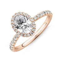 Sir Michael Hill Designer Halo Oval Engagement Ring with 1.35 Carat TW of Diamonds in 18kt White Gold