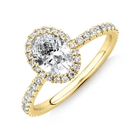 Sir Michael Hill Designer Halo Oval Engagement Ring with 1.35 Carat TW of Diamonds in 18kt White Gold