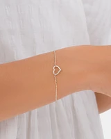 19cm Open Heart Bracelet in Sterling Silver