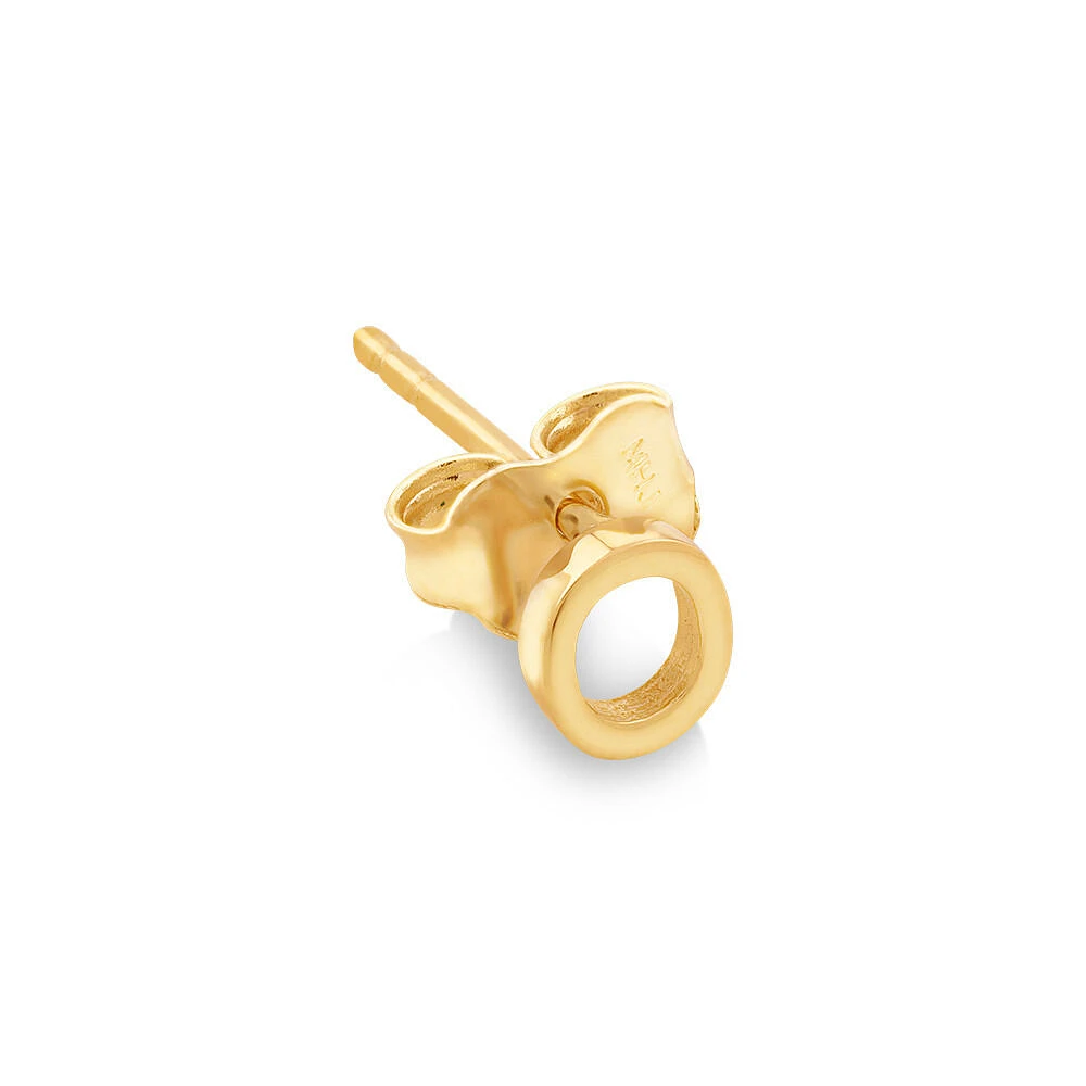 G Initial Single Stud Earring in 10kt Yellow Gold