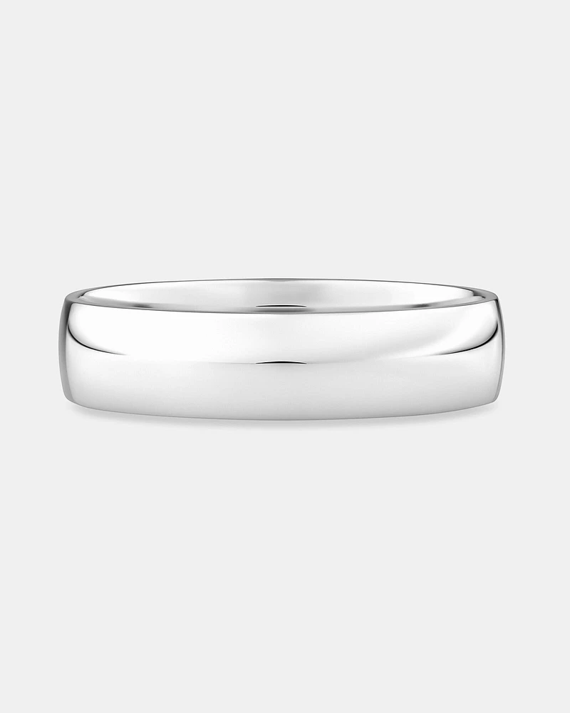 5mm Lite Half Round Wedding Band 10kt White Gold