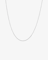 50cm (20") 1mm-1.5mm Width Diamond Cut Belcher Chain in 18kt White Gold