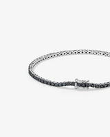 4.45 Carat TW Black Diamond Tennis Men's Bracelet in Sterling Silver