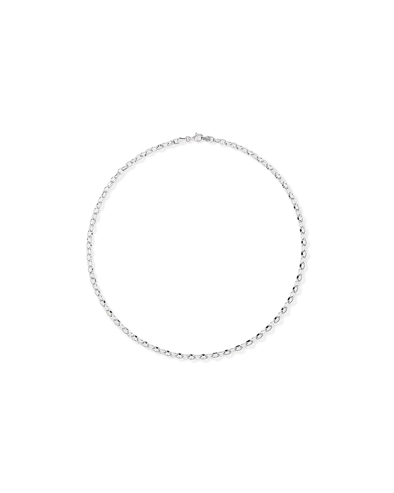 50cm (20") 4.6mm Width Oval Belcher Chain Necklace in Sterling Silver