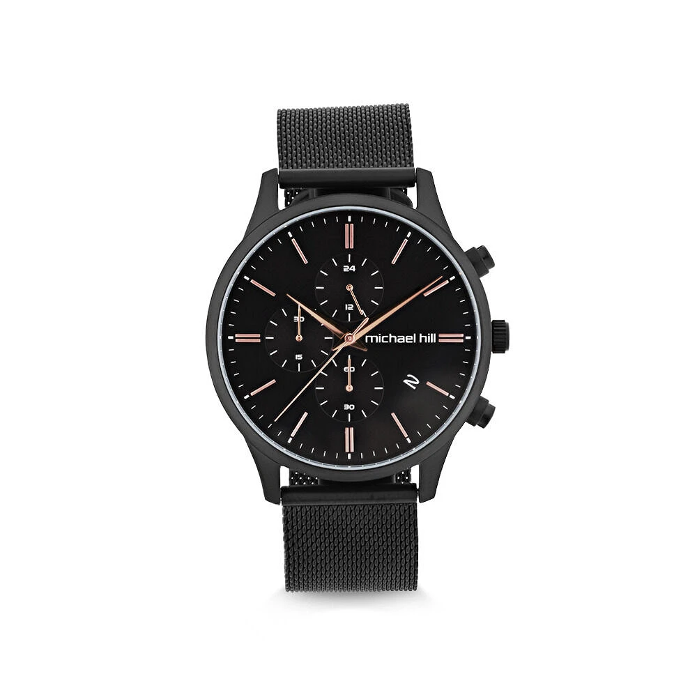 Men's Chronograph Watch in Black Tone Stainless Steel