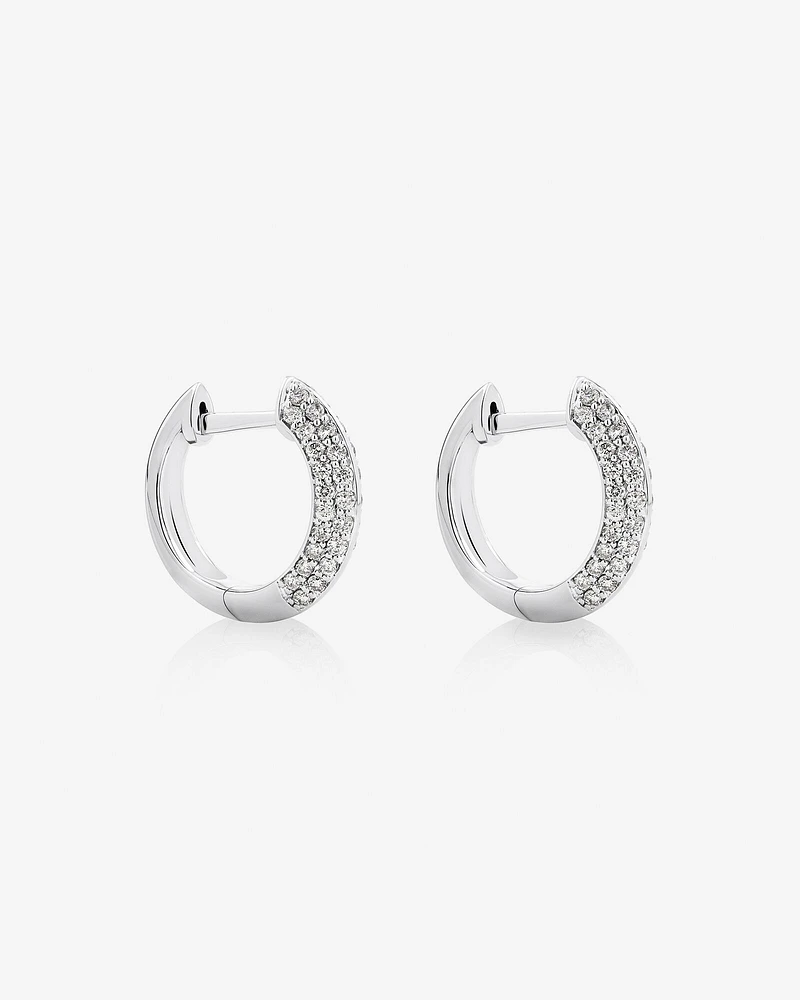 Pavé Knife Edge Earrings with .38TW of Diamonds in 10kt White Gold