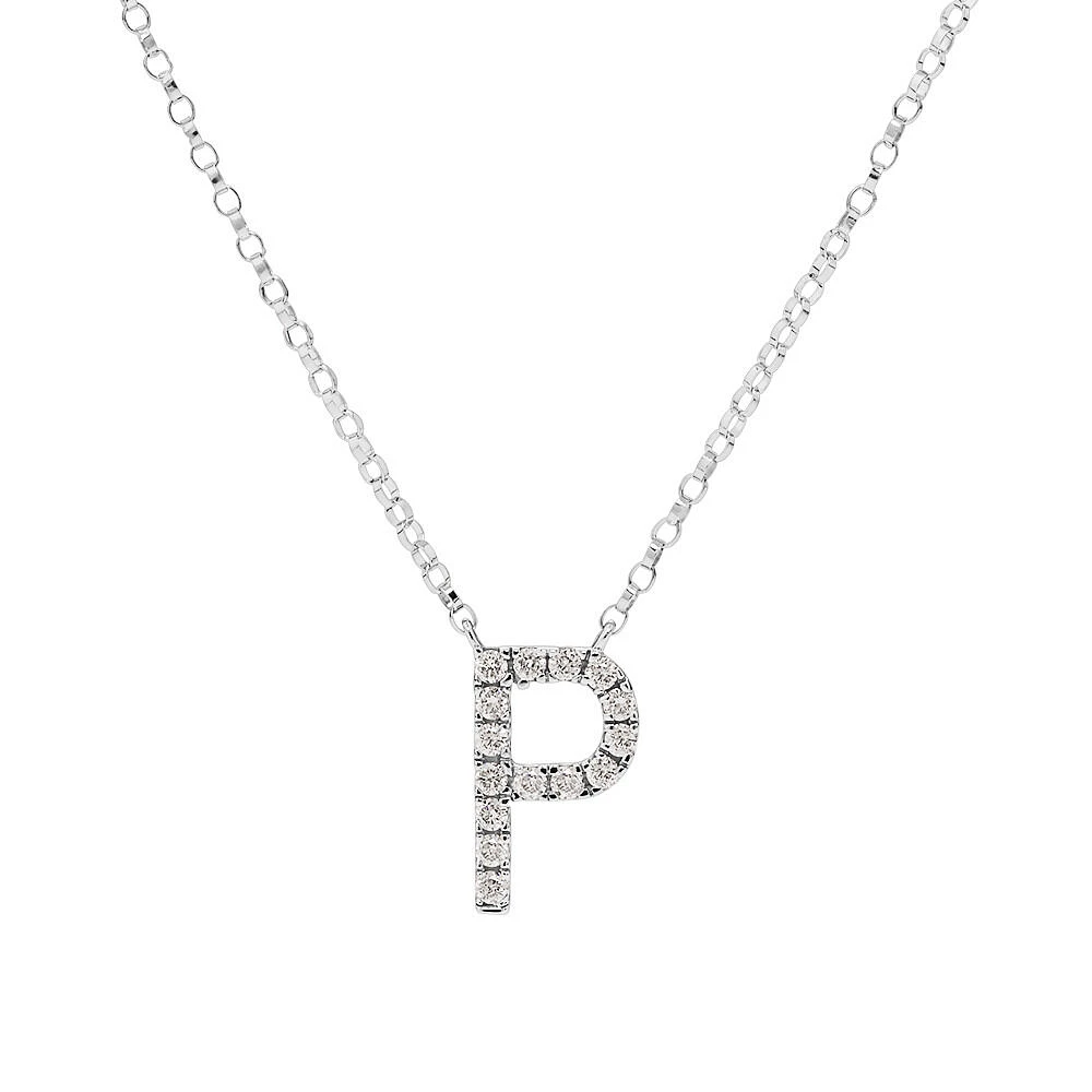 A' Initial necklace with 0.10 Carat TW of Diamonds in 10kt White Gold