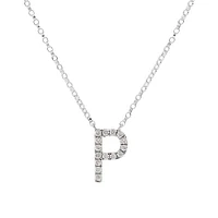 A' Initial necklace with 0.10 Carat TW of Diamonds in 10kt White Gold