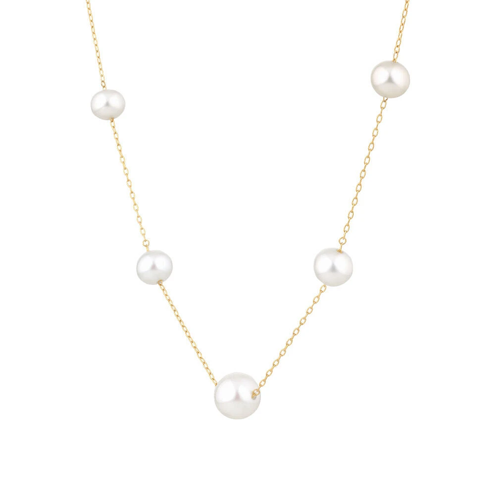 Cultured Freshwater Pearl Necklace in 10kt Yellow Gold