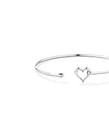 Open Heart Bangle in Sterling Silver