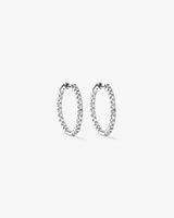 Carat TW Laboratory-Grown Diamond Hoop Earrings Set in 10kt White Gold