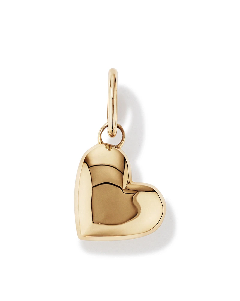 Puff Love Heart Pendant in 10kt Yellow Gold