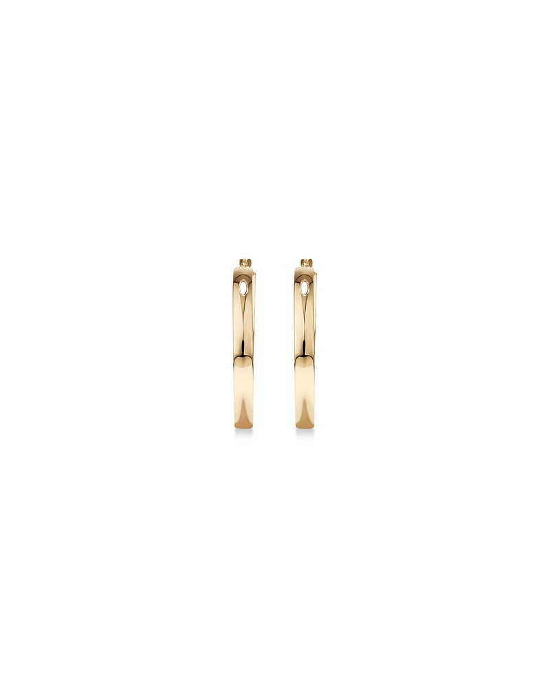 30mm Rounded Flat Hoop Earrings in 10kt Yellow Gold