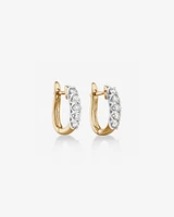 Hoop Earrings with 0.5 Carat TW of Diamonds in 14kt Yellow & White Gold