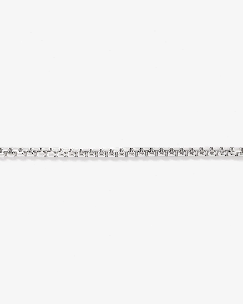 5mm Wide Rounded Box Chain Bracelet in Sterling Silver