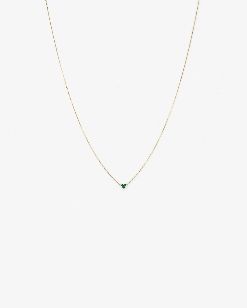 Emerald Trio Necklace in 10kt Yellow Gold