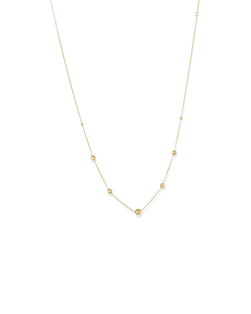 45cm (18") Bead Cable Chain in 10kt Yellow Gold