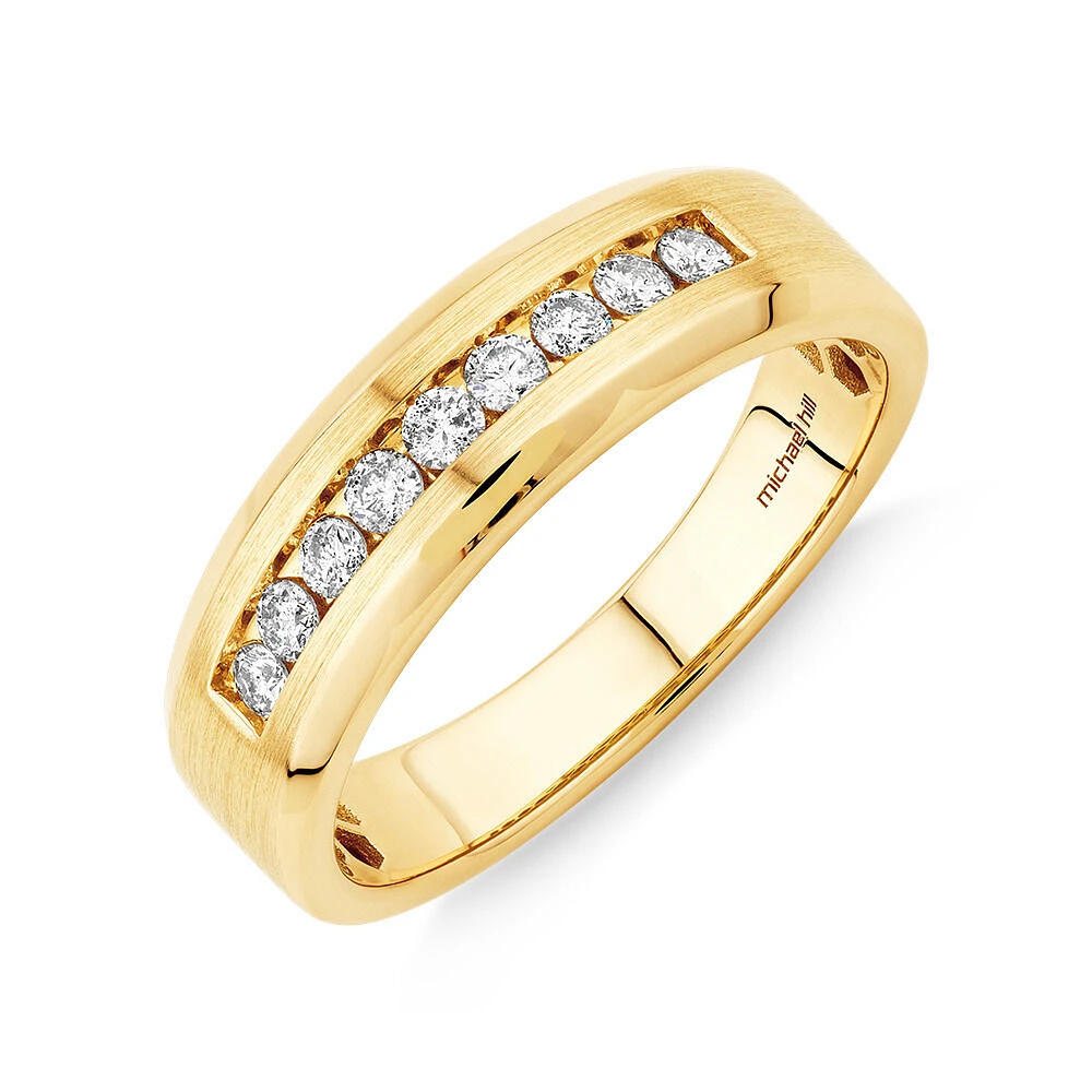 Bague pour homme avec 0,34 carat TW de diamants en or jaune 10kt