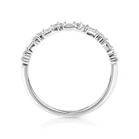 0.30 Carat TW Diamond Dot Dash Double Row Ring in 10kt White Gold