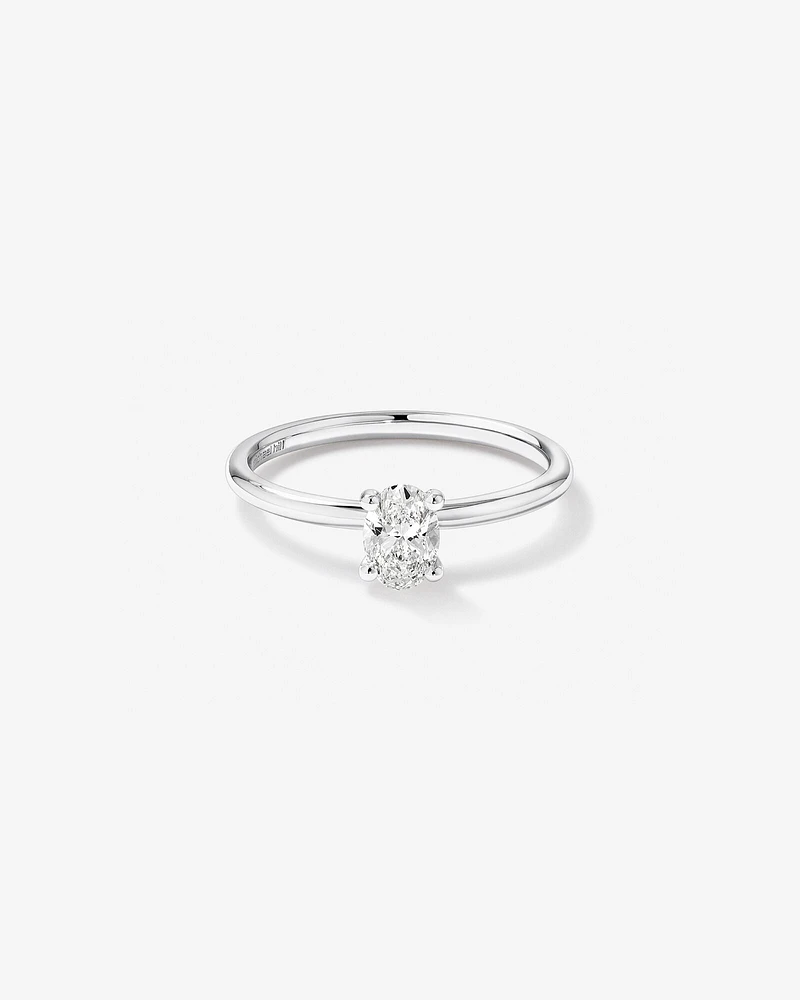 Solitaire Engagement Ring with 0.50 Carat TW of Diamonds in 18kt White Gold