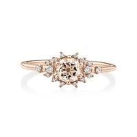 Ring with Morganite and 0.10 Carat TW of Diamonds in 10kt Rose Gold